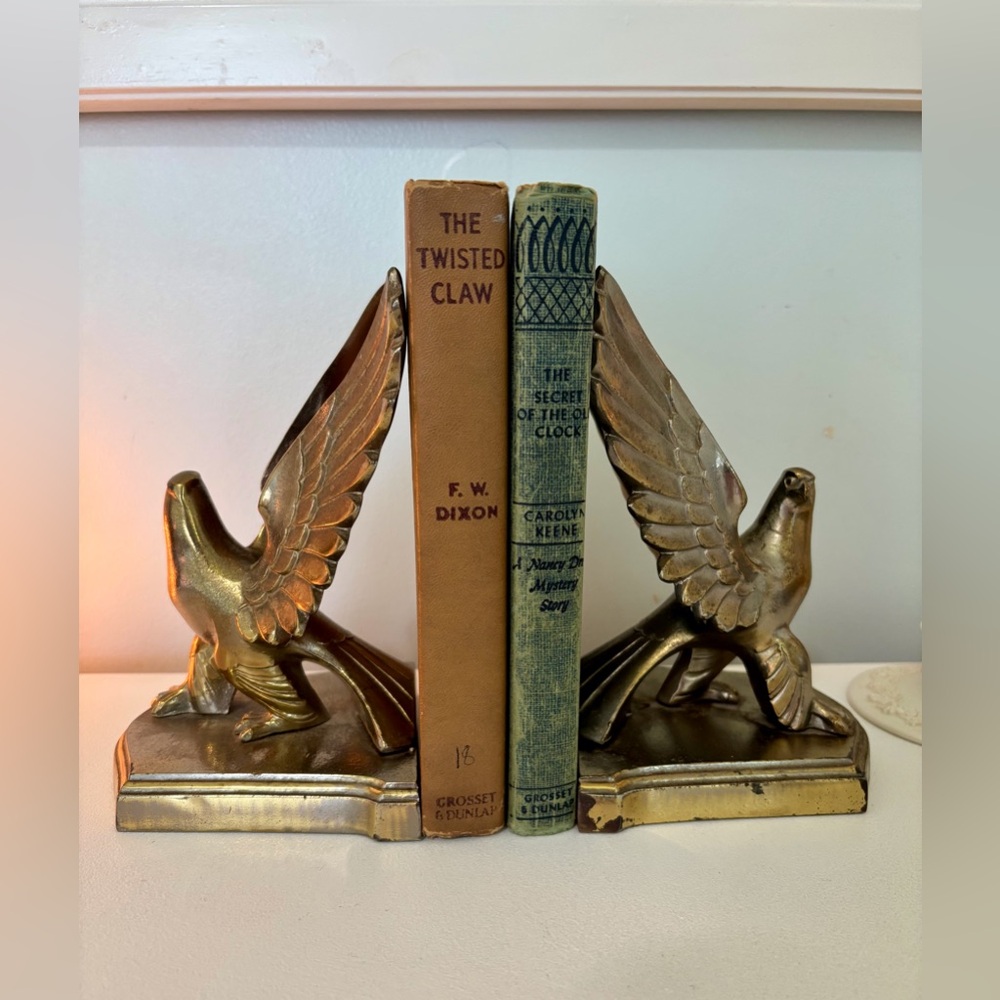 Vintage Brass Eagle Bookends